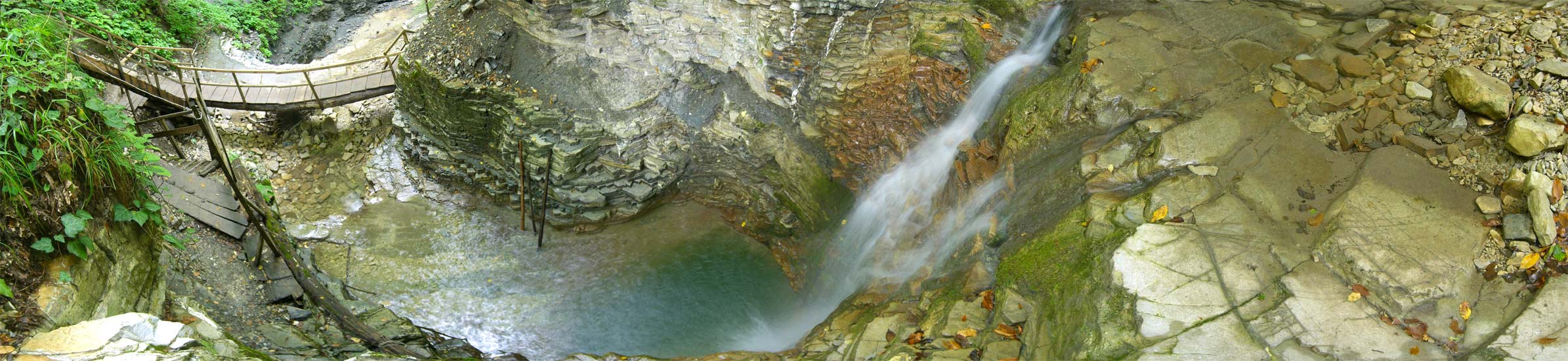 Водопад сверху - круговая панорама
